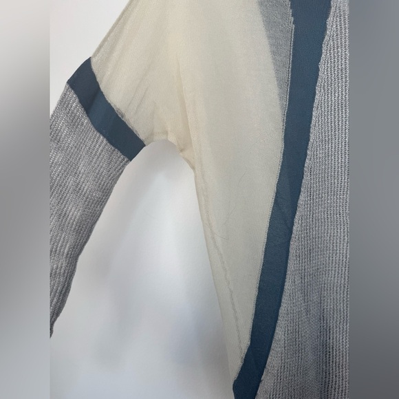 Helmut Lang Gray Blue Sheer Mesh Knit Sweater – Size Petite - Picture 12 of 17
